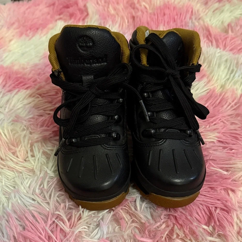 Timberland Kids Black and Tan Boots